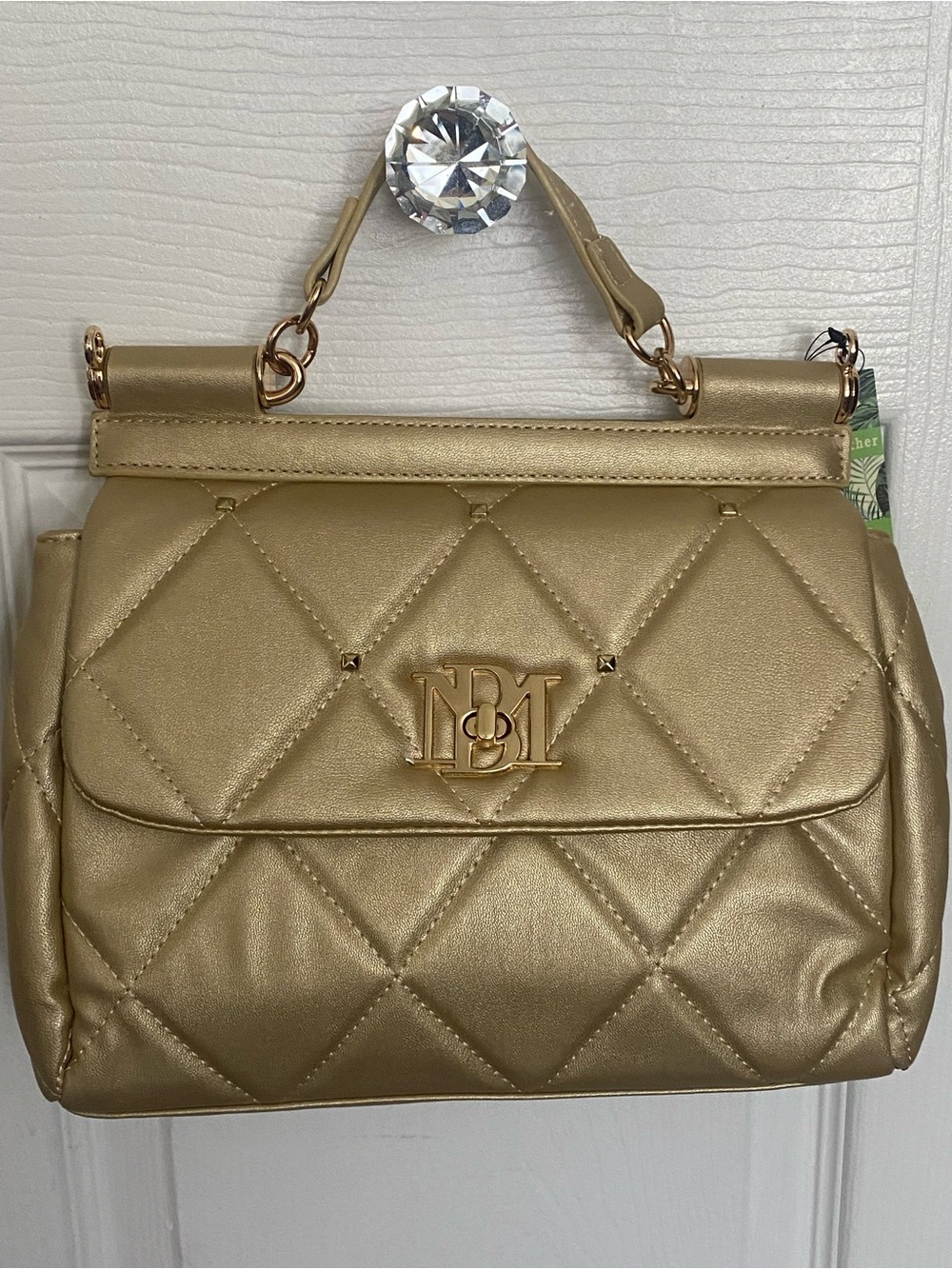 Badgley Mischka Metallic Gold Bag - Picture 3 of 6